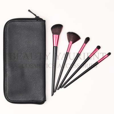 Ομορφιάς Yaurient βούρτσα Makeup προσώπου λαβών που τίθεται ξύλινη με PU την τσάντα αντιμικροβιακή